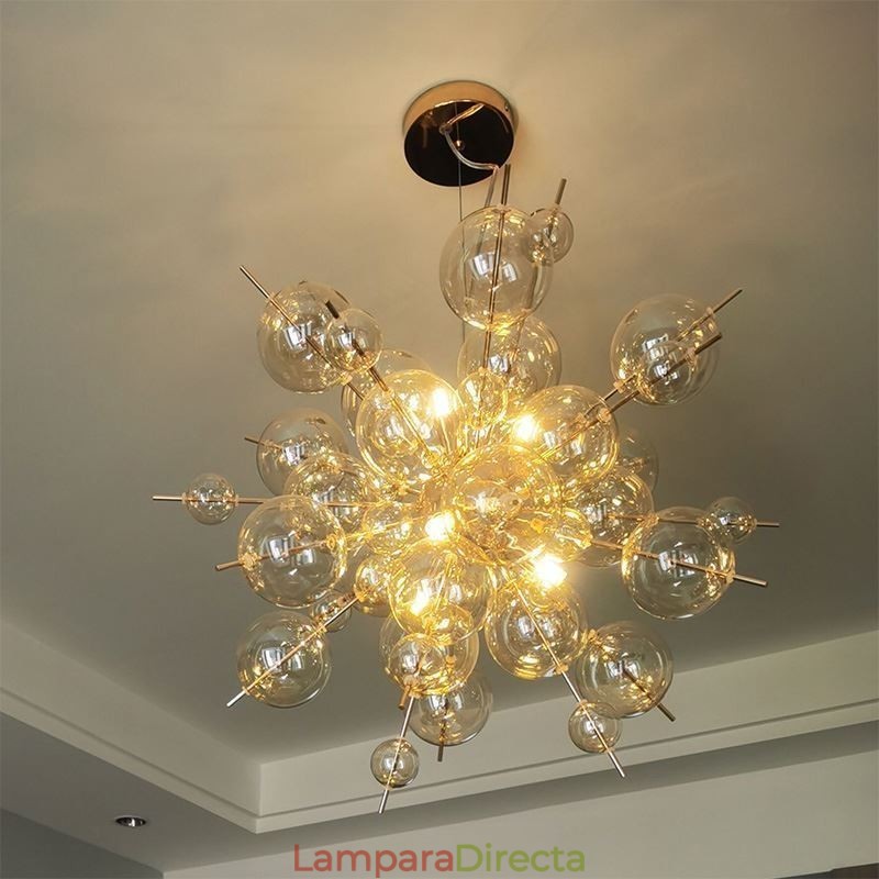 Lámpara colgante moderna minimalista de techo de cristal con burbujas