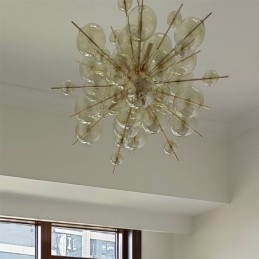 Lámpara colgante moderna minimalista de techo de cristal con burbujas