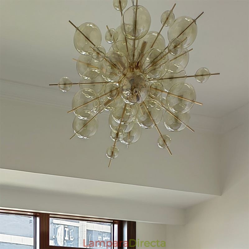 Lámpara colgante moderna minimalista de techo de cristal con burbujas