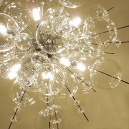 Lámpara colgante moderna minimalista de techo de cristal con burbujas
