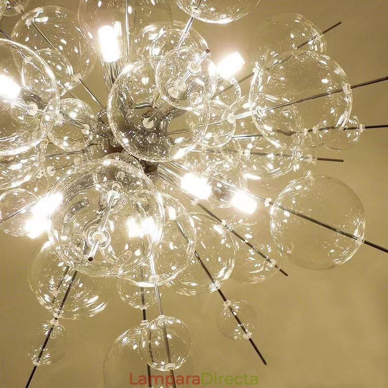 Lámpara colgante moderna minimalista de techo de cristal con burbujas