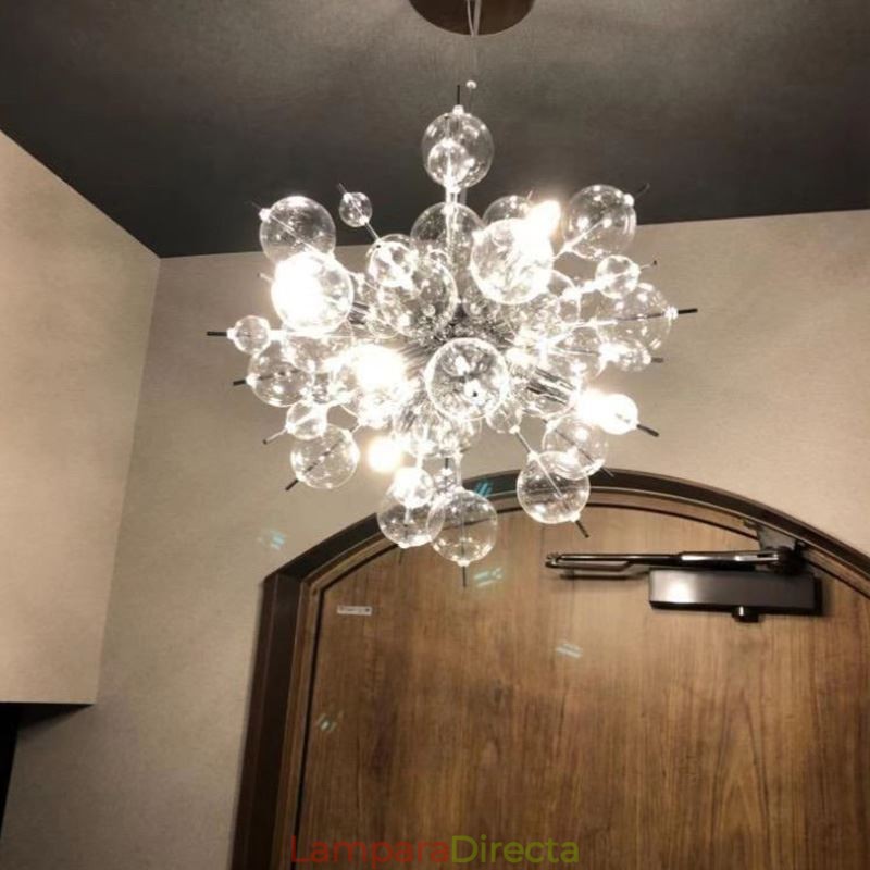 Lámpara colgante moderna minimalista de techo de cristal con burbujas