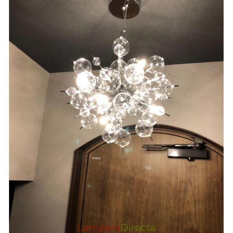 Lámpara colgante moderna minimalista de techo de cristal con burbujas