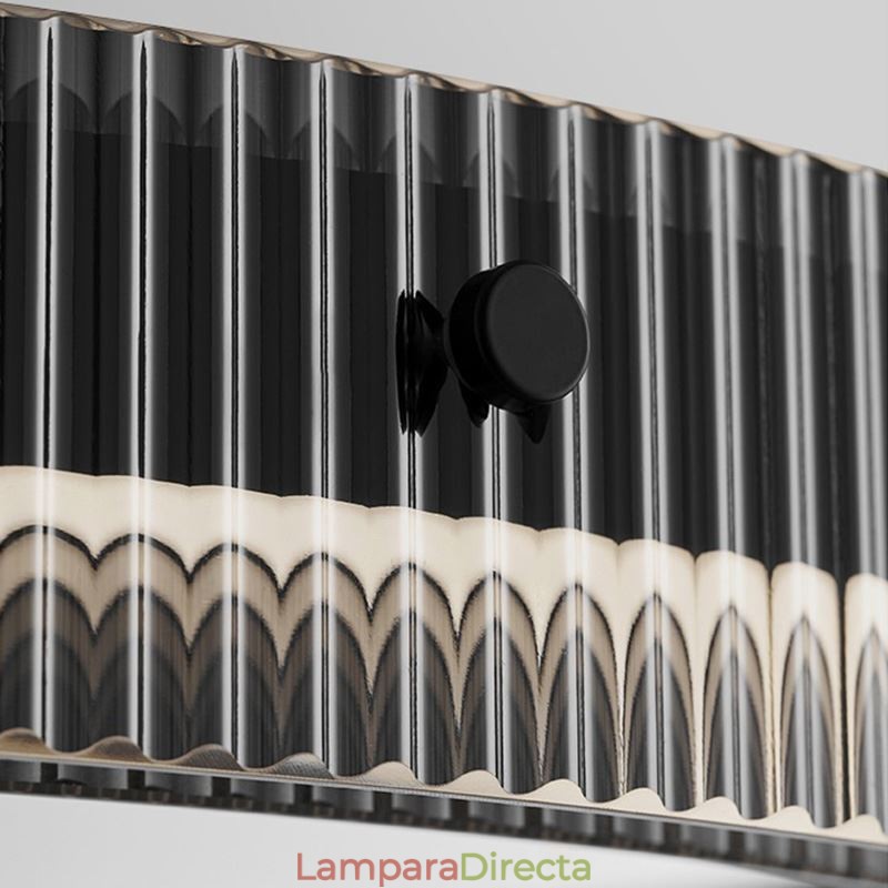 Lámpara colgante circular de 60 a 80 cm, de cristal, regulable sin escalonamientos, con control remoto.