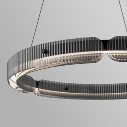 Lámpara colgante circular de 60 a 80 cm, de cristal, regulable sin escalonamientos, con control remoto.