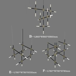 Lámpara colgante de empalme blanco cálido, lámpara de techo creativa, lámpara de combinación DIY