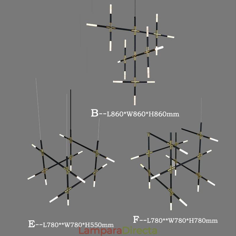 Lámpara colgante de empalme blanco cálido, lámpara de techo creativa, lámpara de combinación DIY