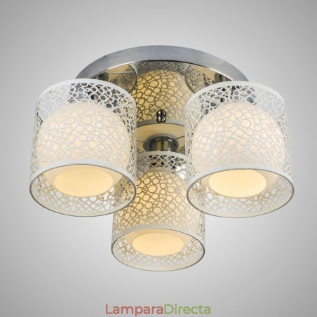 Lámpara de techo empotrada de tres luces con cúpula de vidrio Lámpara de techo empotrada de tres luces con cúpula de vidrio