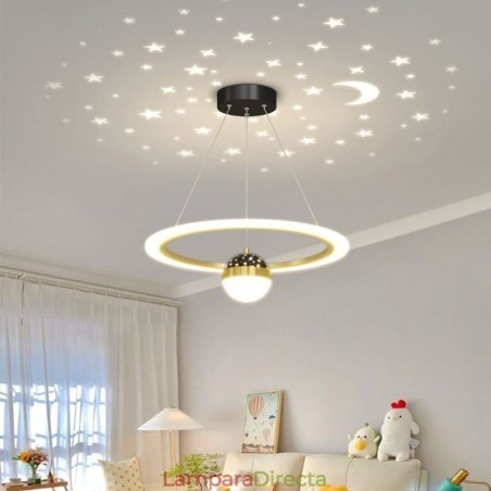 Lámpara colgante minimalista de hierro forjado acrílico con forma de estrella y anillo de techo Lámpara colgante minimalista de hierro forjado acrílico con forma de estrella y anillo de techo
