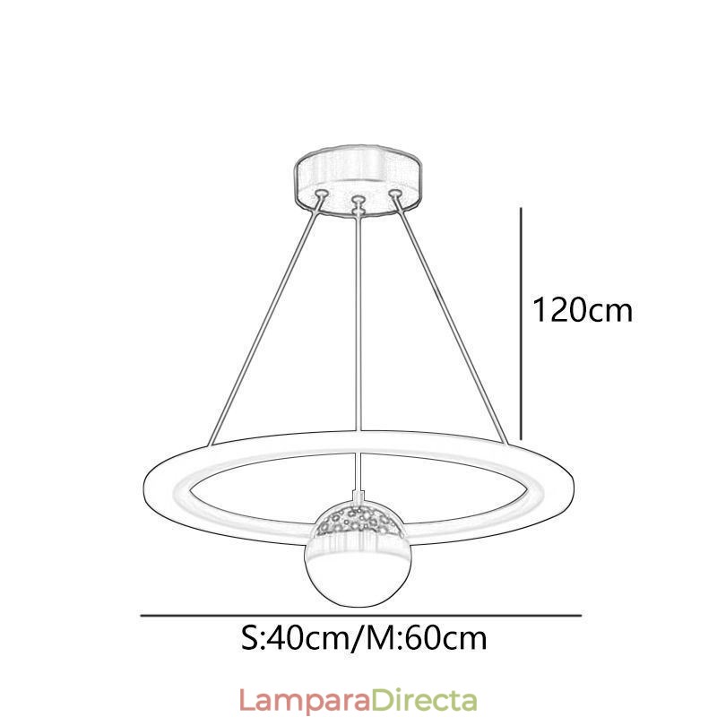 Lámpara colgante minimalista de hierro forjado acrílico con forma de estrella y anillo de techo