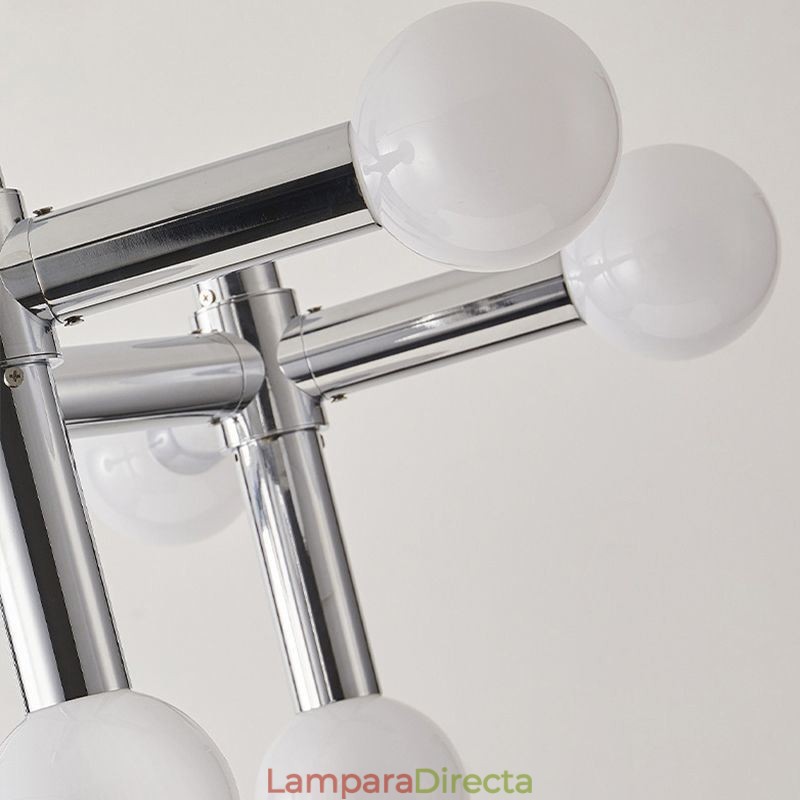 Lámpara colgante sencilla de hierro forjado con forma de molécula de frijoles mágicos.