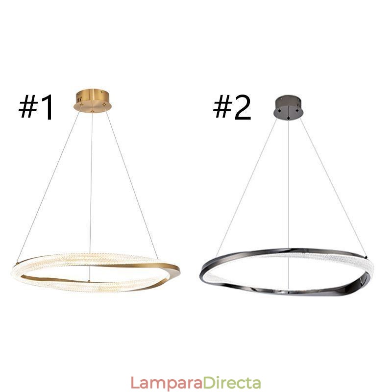 Lámpara colgante de hierro forjado con anillo acrílico y luz de techo circular simple