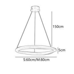 Lámpara colgante de hierro forjado con anillo acrílico y luz de techo circular simple