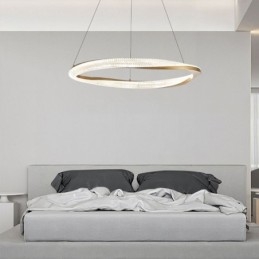 Lámpara colgante de hierro forjado con anillo acrílico y luz de techo circular simple