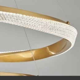 Lámpara colgante de hierro forjado con anillo acrílico y luz de techo circular simple