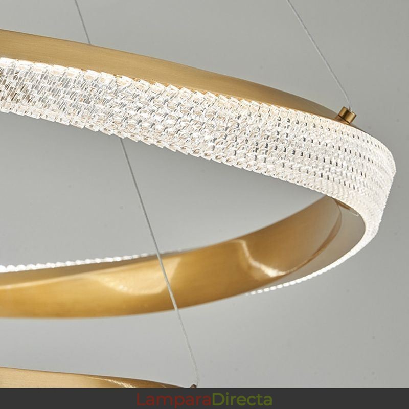 Lámpara colgante de hierro forjado con anillo acrílico y luz de techo circular simple