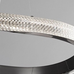 Lámpara colgante de hierro forjado con anillo acrílico y luz de techo circular simple