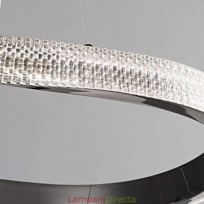 Lámpara colgante de hierro forjado con anillo acrílico y luz de techo circular simple