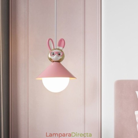 Lámpara colgante moderna minimalista G9 de hierro forjado con forma de conejo y resina. Lámpara colgante moderna minimalista G9 de hierro forjado con forma de conejo y resina.