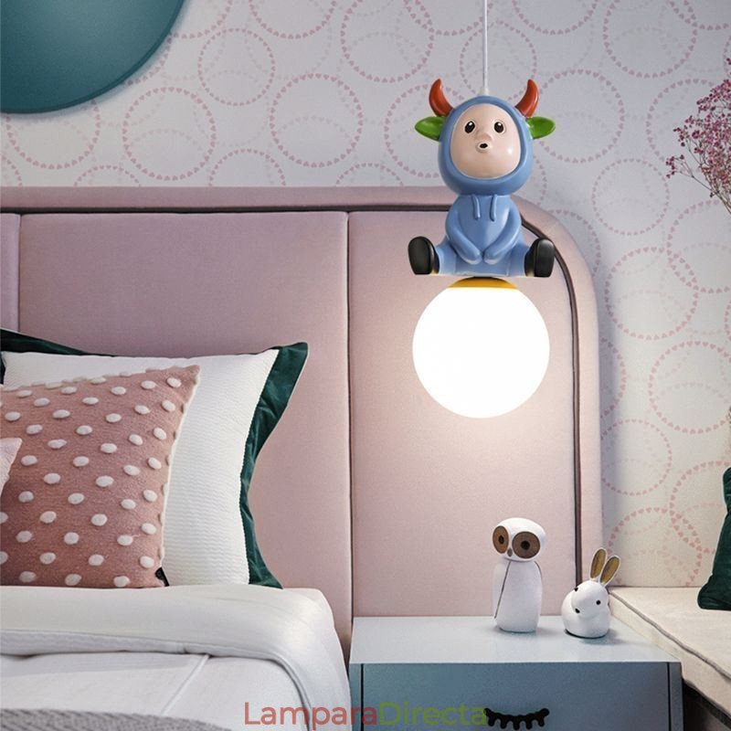 Lámpara colgante moderna minimalista G9 de hierro forjado con forma de conejo y resina.