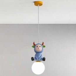 Lámpara colgante moderna minimalista G9 de hierro forjado con forma de conejo y resina.