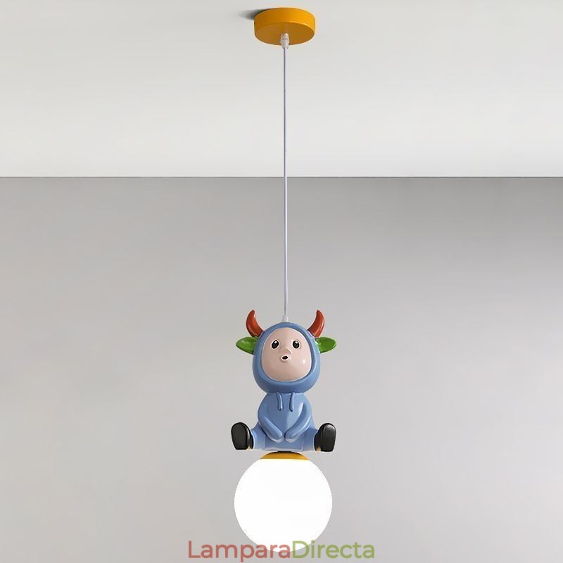 Lámpara colgante moderna minimalista G9 de hierro forjado con forma de conejo y resina.