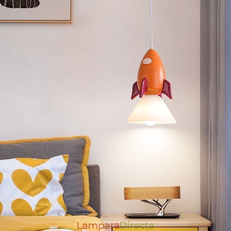 Lámpara colgante minimalista de hierro forjado con diseño de alunizaje, pequeña lámpara de techo