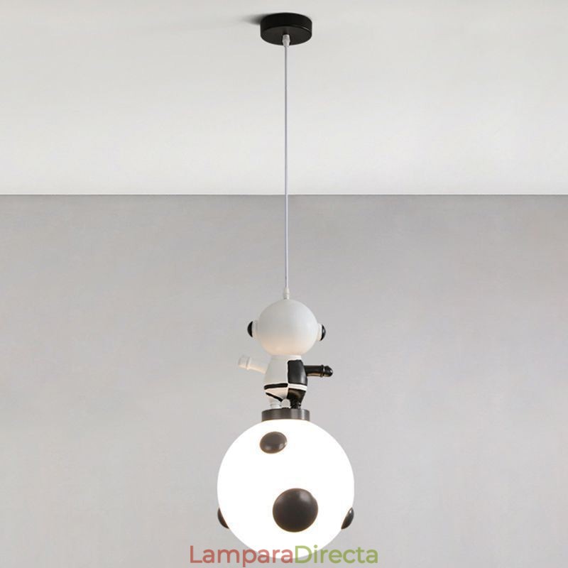 Lámpara colgante minimalista de hierro forjado con diseño de alunizaje, pequeña lámpara de techo