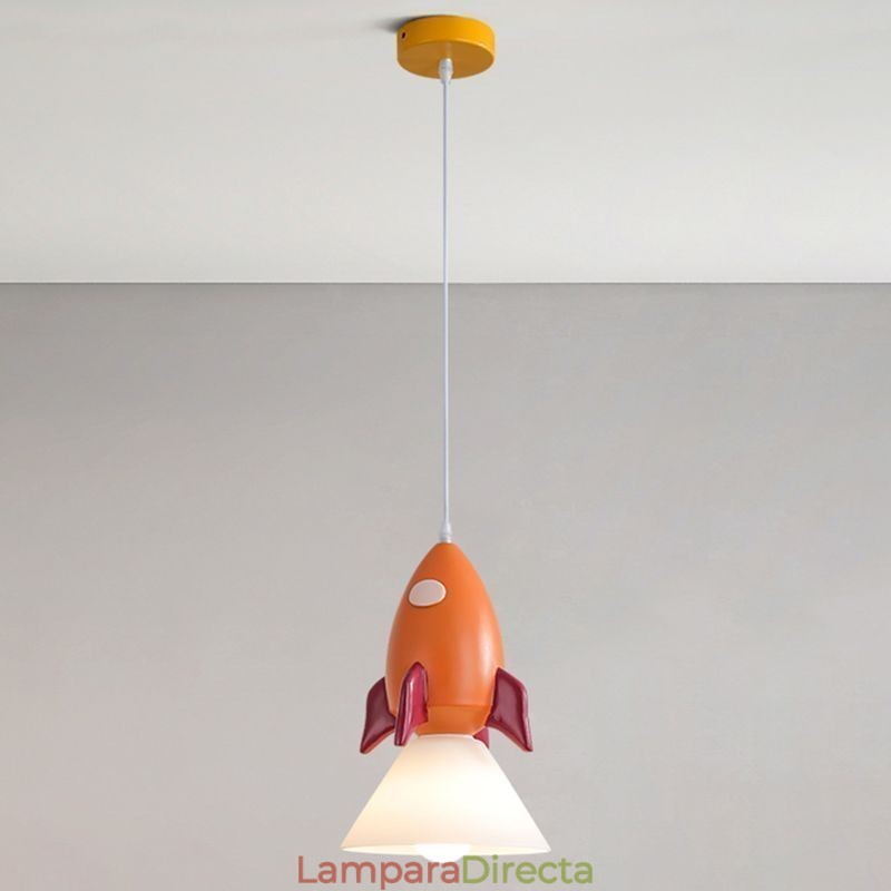 Lámpara colgante minimalista de hierro forjado con diseño de alunizaje, pequeña lámpara de techo