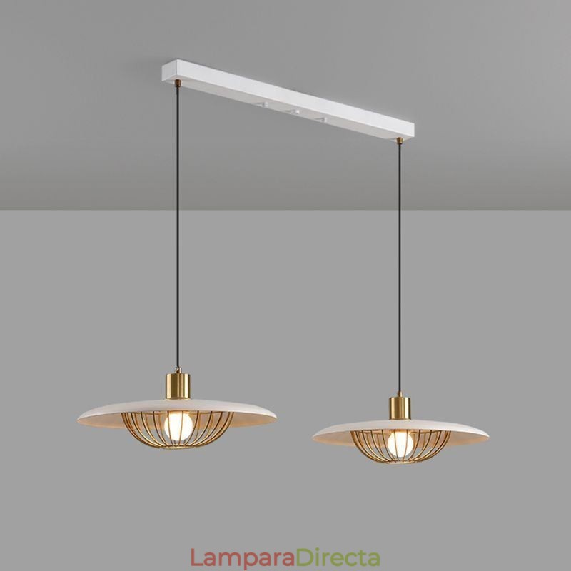 Lámpara colgante nórdica creativa de hierro forjado con forma de disco para techo