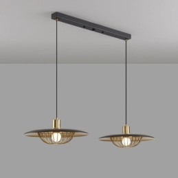 Lámpara colgante nórdica creativa de hierro forjado con forma de disco para techo