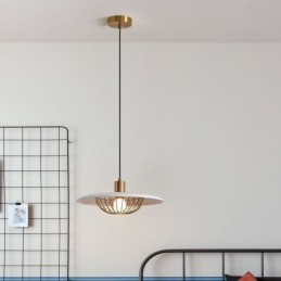 Lámpara colgante nórdica de hierro forjado con forma de disco creativo