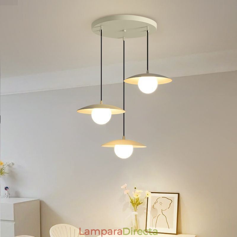 Lámpara de techo nórdica creativa con disco G9 de hierro forjado