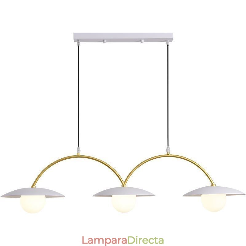 Lámpara colgante nórdica creativa de hierro forjado G9 con ondas.