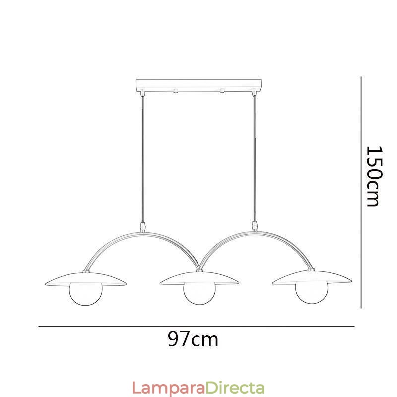 Lámpara colgante nórdica creativa de hierro forjado G9 con ondas.