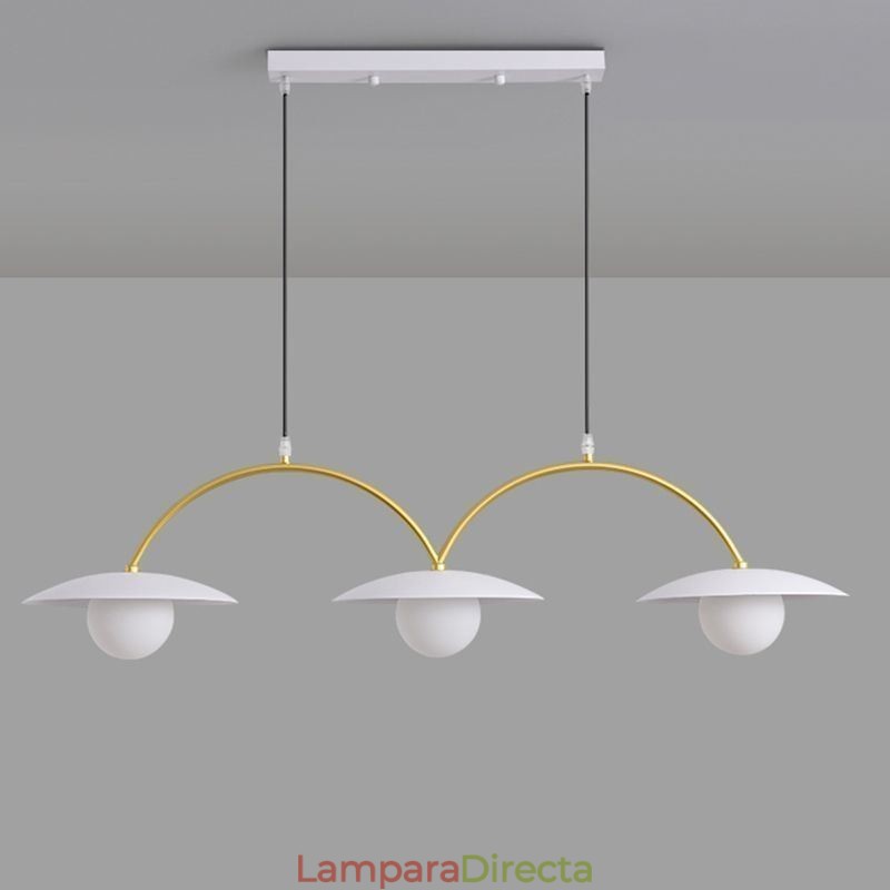 Lámpara colgante nórdica creativa de hierro forjado G9 con ondas.