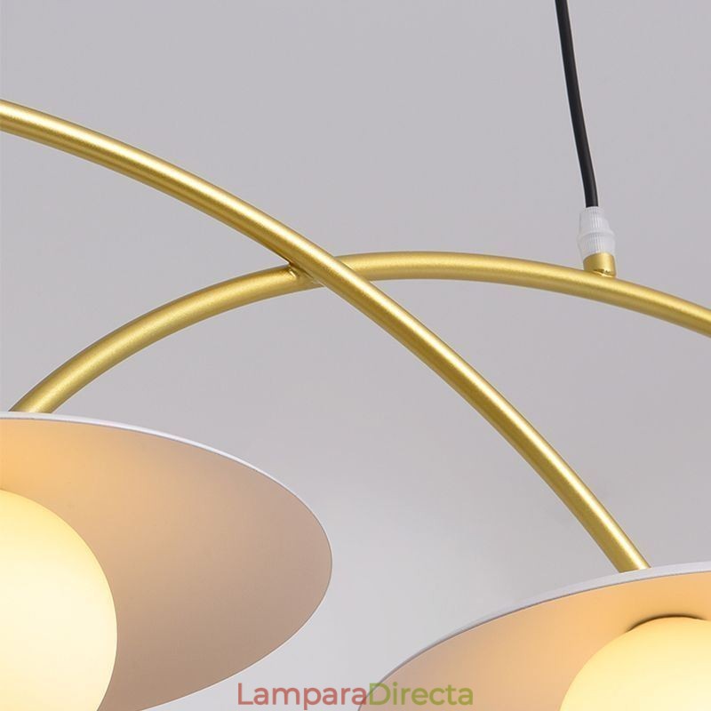 Lámpara colgante nórdica creativa de hierro forjado G9 con ondas.