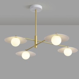 Lámpara colgante nórdica creativa de hierro forjado G9 con disco de techo