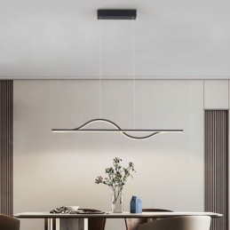 Lámpara colgante elegante de aluminio con ondas artísticas para el techo