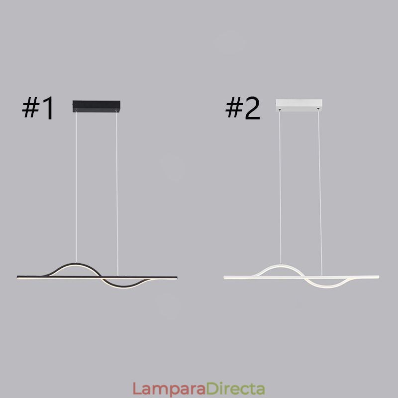 Lámpara colgante elegante de aluminio con ondas artísticas para el techo