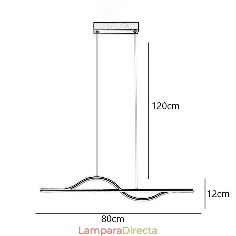 Lámpara colgante elegante de aluminio con ondas artísticas para el techo