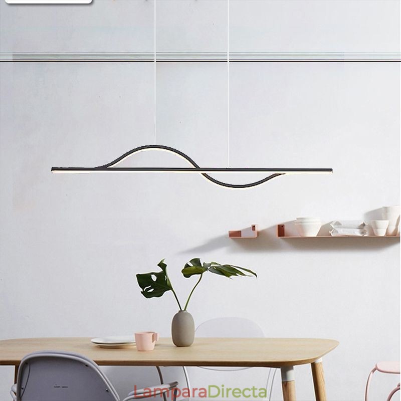 Lámpara colgante elegante de aluminio con ondas artísticas para el techo