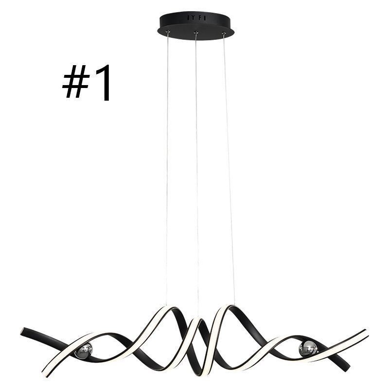 Lámpara colgante minimalista de aluminio con diseño de espiral.