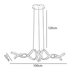 Lámpara colgante minimalista de aluminio con diseño de espiral.