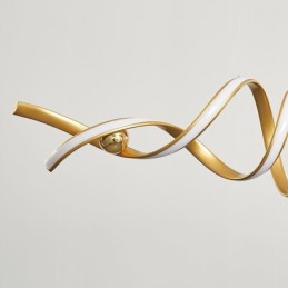 Lámpara colgante minimalista de aluminio con diseño de espiral.