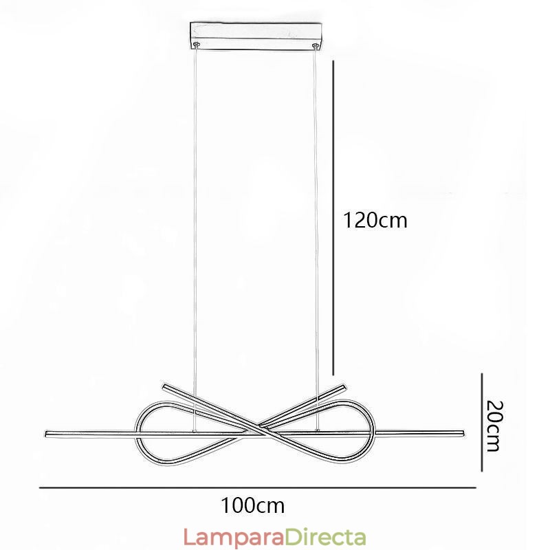 Lámpara colgante sencilla de aluminio con lazo artístico para el techo