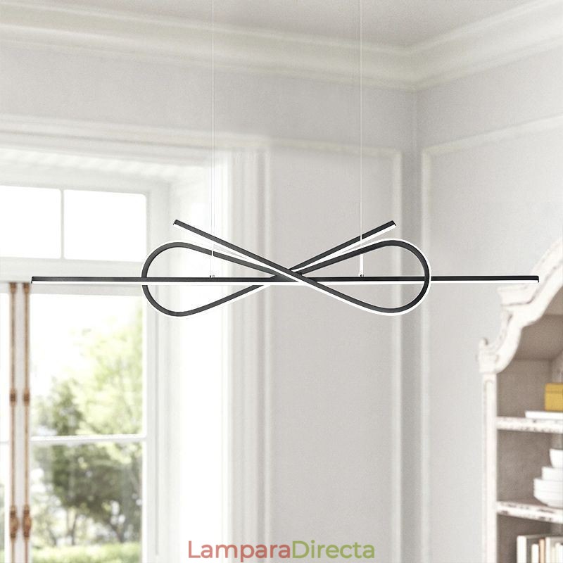 Lámpara colgante sencilla de aluminio con lazo artístico para el techo