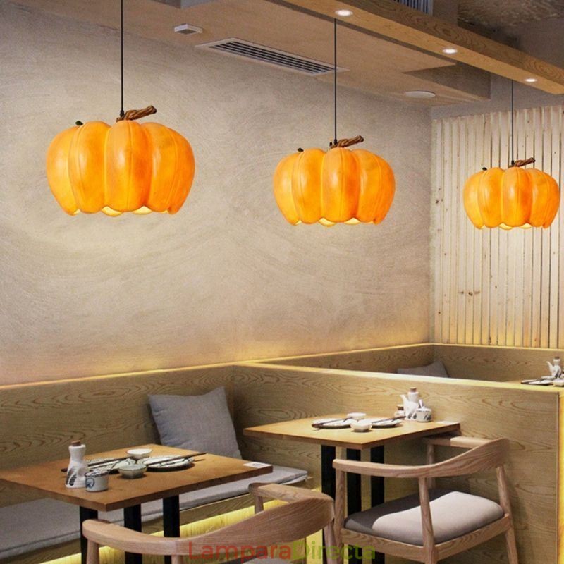 Lámpara colgante de calabaza retro japonesa, luces de techo creativas