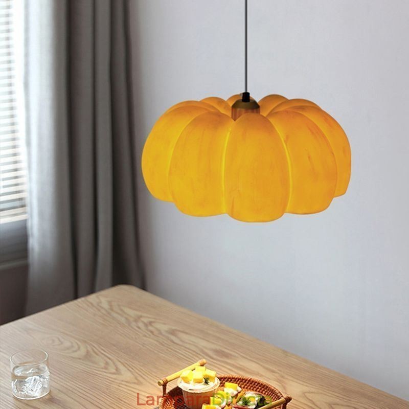 Lámpara colgante de calabaza de una sola cabeza, lámpara de techo retro japonesa