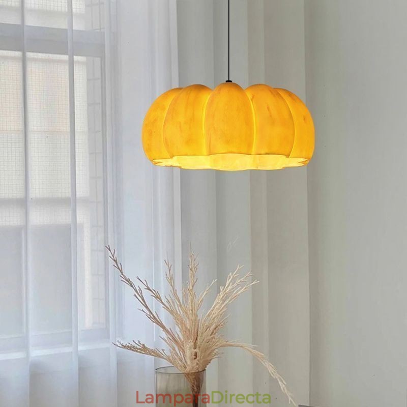 Lámpara colgante de calabaza de una sola cabeza, lámpara de techo retro japonesa